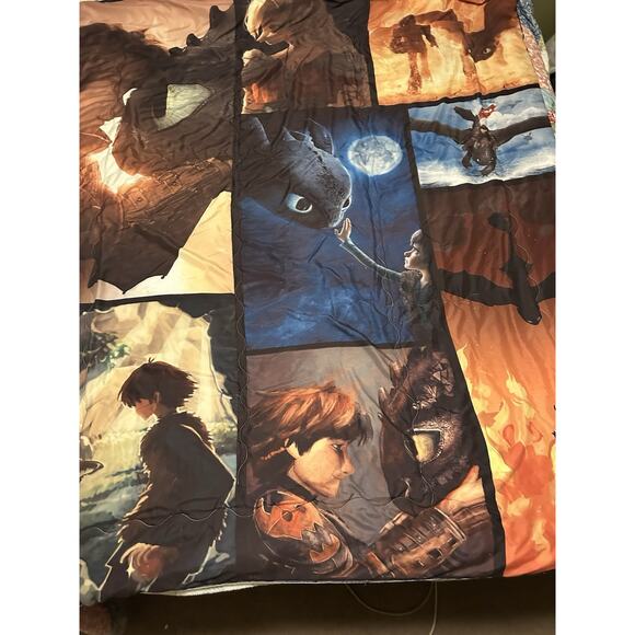 How to Train Your Dragon Comforter Blanket Toothless Hiccup 2010? DreamWorks - Picture 2 of 11